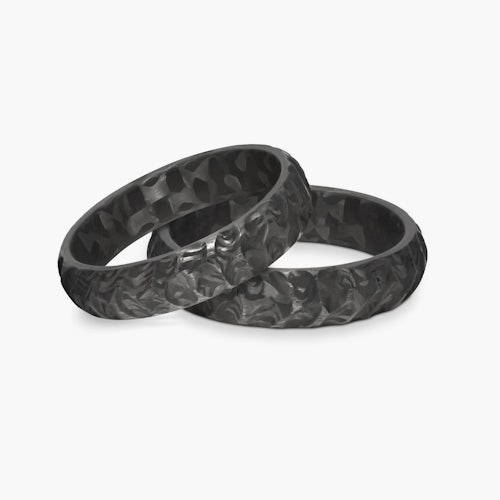 Obrączki ślubne: carbon, półokrągłe, 5 mm